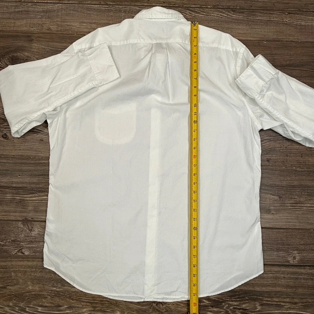 J.Crew Mens Size Large Shirt White Secret Wash Relaxed Fit Button Down